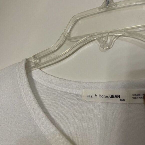 Rag and Bone white long sleeve cold shoulder cut out shirt size Medium - Picture 7 of 7